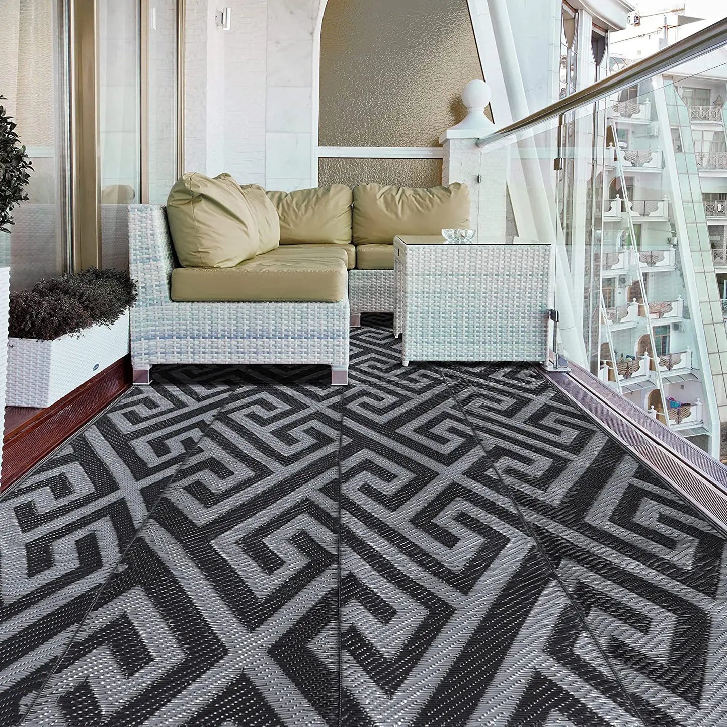 Indoor Outdoor Area Rug Home Garden Living Room Floor Carpet Anti-slip Waterproof Portable Folding RV Camping Awning Picnic Mat