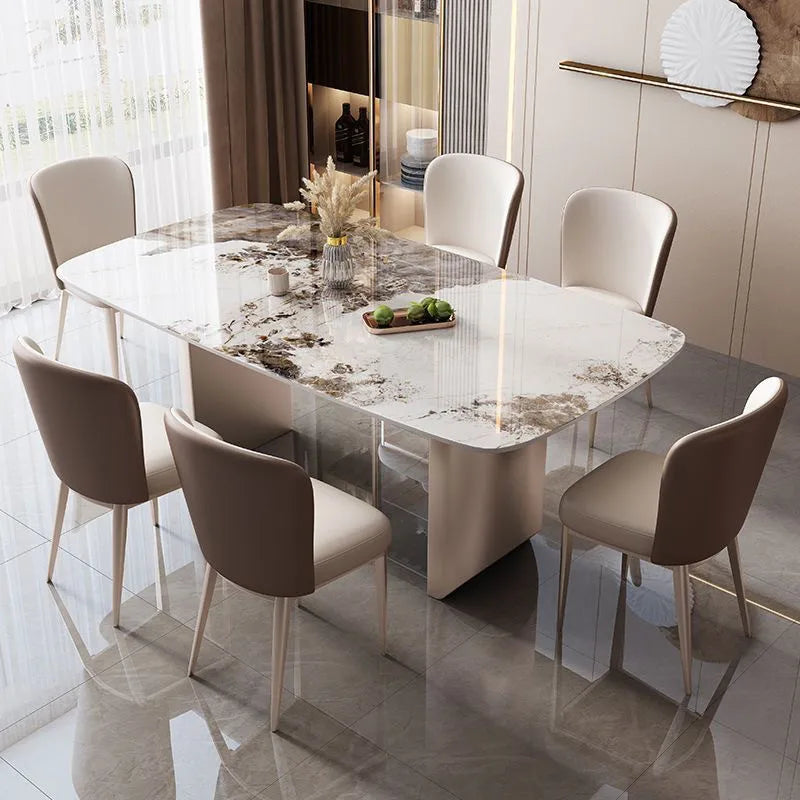 Design Simple Dining Table Luxury Aesthetic Exquisite Glamour Dining Tables Classic Versatile Tavolo Di Pranzo Home Furniture