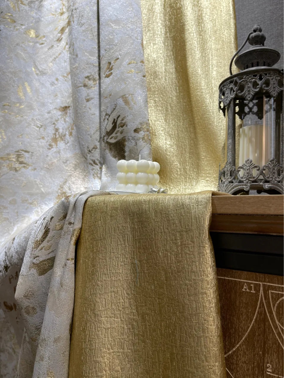 2025 new Curtains for Living dining room bedroom cream champagne gold thread jacquard high precision modern luxury high blackout