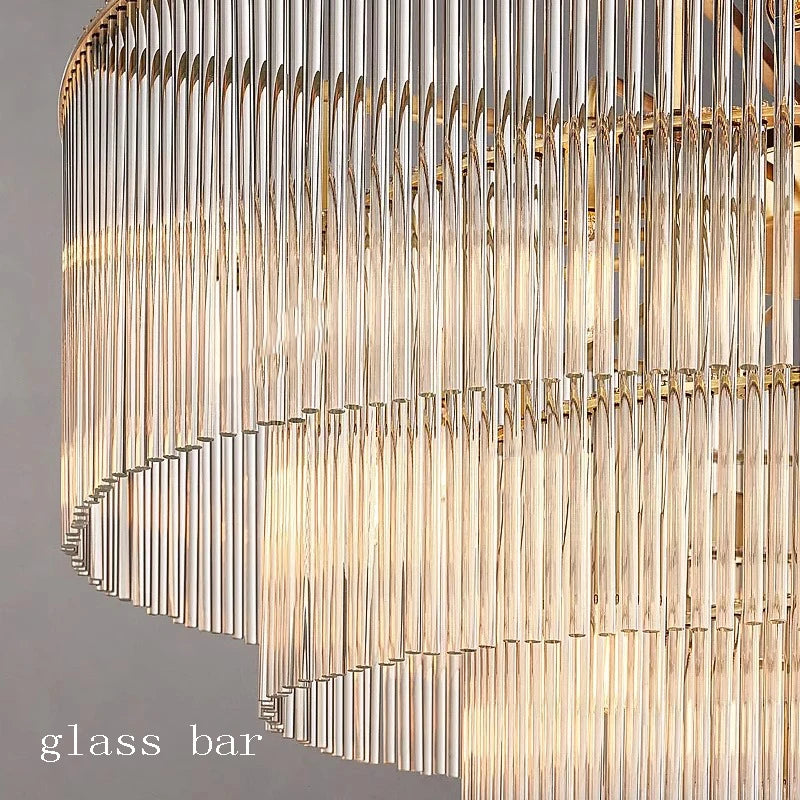 Art deco style Nordic chandelier featuring full brass and glass shade for dining room luxury creative hanging ceiling lamp