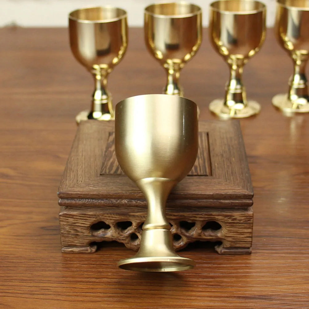 15/30ml Brass Chalice Cup Cocktail Glass Drinking Liquor Tumbler Cup Mug For Party Bar Wine Beer Juice Goblet Beverage Drinkware