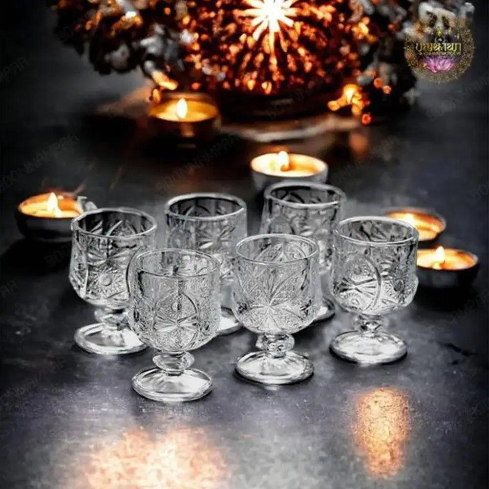 High Foot Cup Drink Cups Wineglasses Goblet Transparent Glass for Home Restaurant Bar Juice Mugs Diamond Drinkware Water Cup