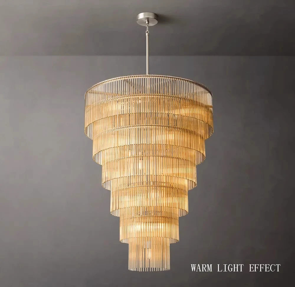 Art deco style Nordic chandelier featuring full brass and glass shade for dining room luxury creative hanging ceiling lamp