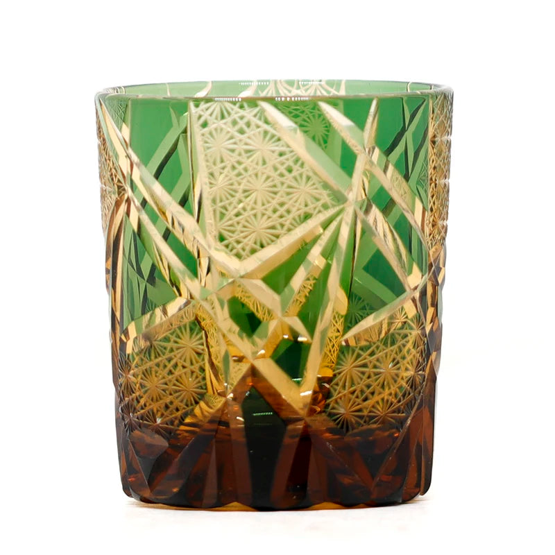 Edo Kiriko Drinking Glass Old Fashioned Crystal Whisky Cup For Scotch Bourbon Hand Cut Design Cocktail Glass With Gift Box 1PC