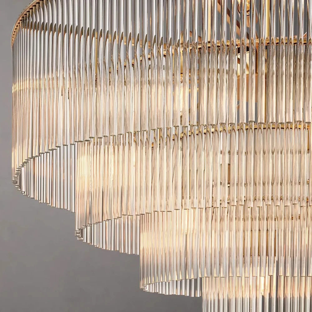 Art deco style Nordic chandelier featuring full brass and glass shade for dining room luxury creative hanging ceiling lamp