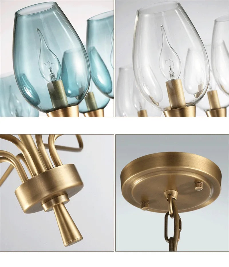 Modern art deco chandelier Living Room lustre vintage High Quality Hotel Guest Room Bedroom Glass Lamp chandelier gold