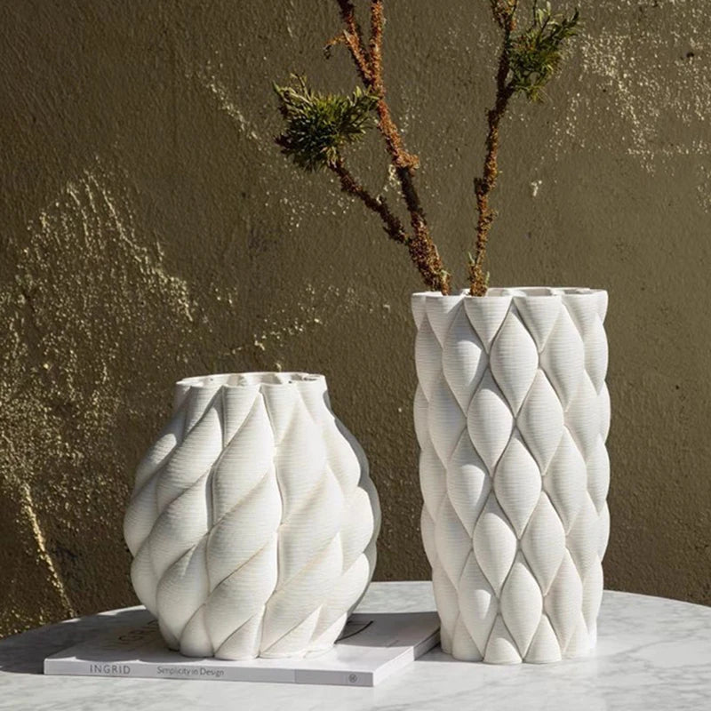 Ceramic Vases Modern Decor Flower Vase Desk Hydroponic Flowers Bottle  Interior Dried Flowers Container Pottery Decoration