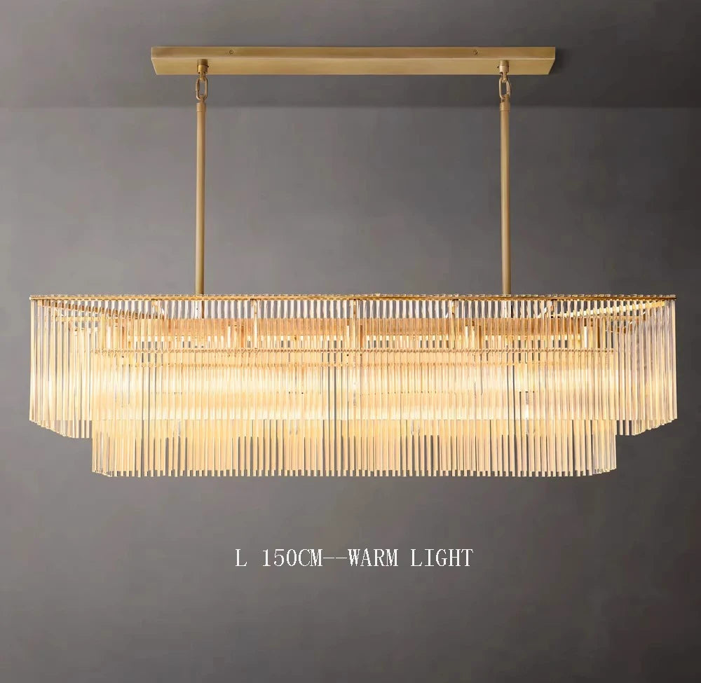 Art deco style Nordic chandelier featuring full brass and glass shade for dining room luxury creative hanging ceiling lamp