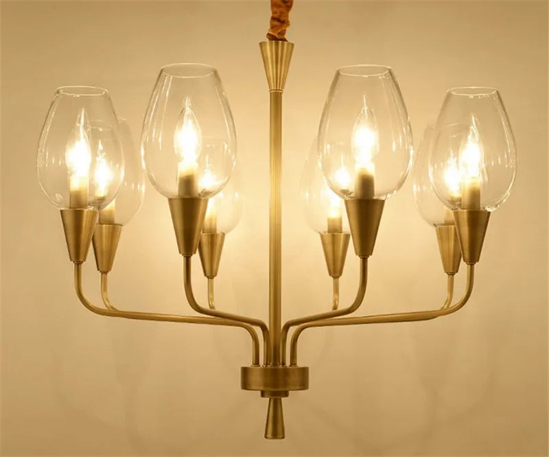 Modern art deco chandelier Living Room lustre vintage High Quality Hotel Guest Room Bedroom Glass Lamp chandelier gold