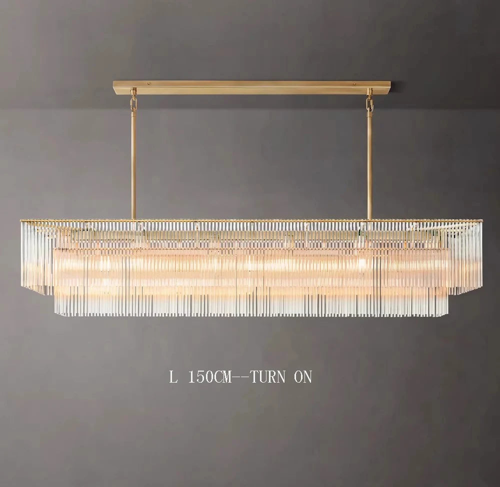 Art deco style Nordic chandelier featuring full brass and glass shade for dining room luxury creative hanging ceiling lamp