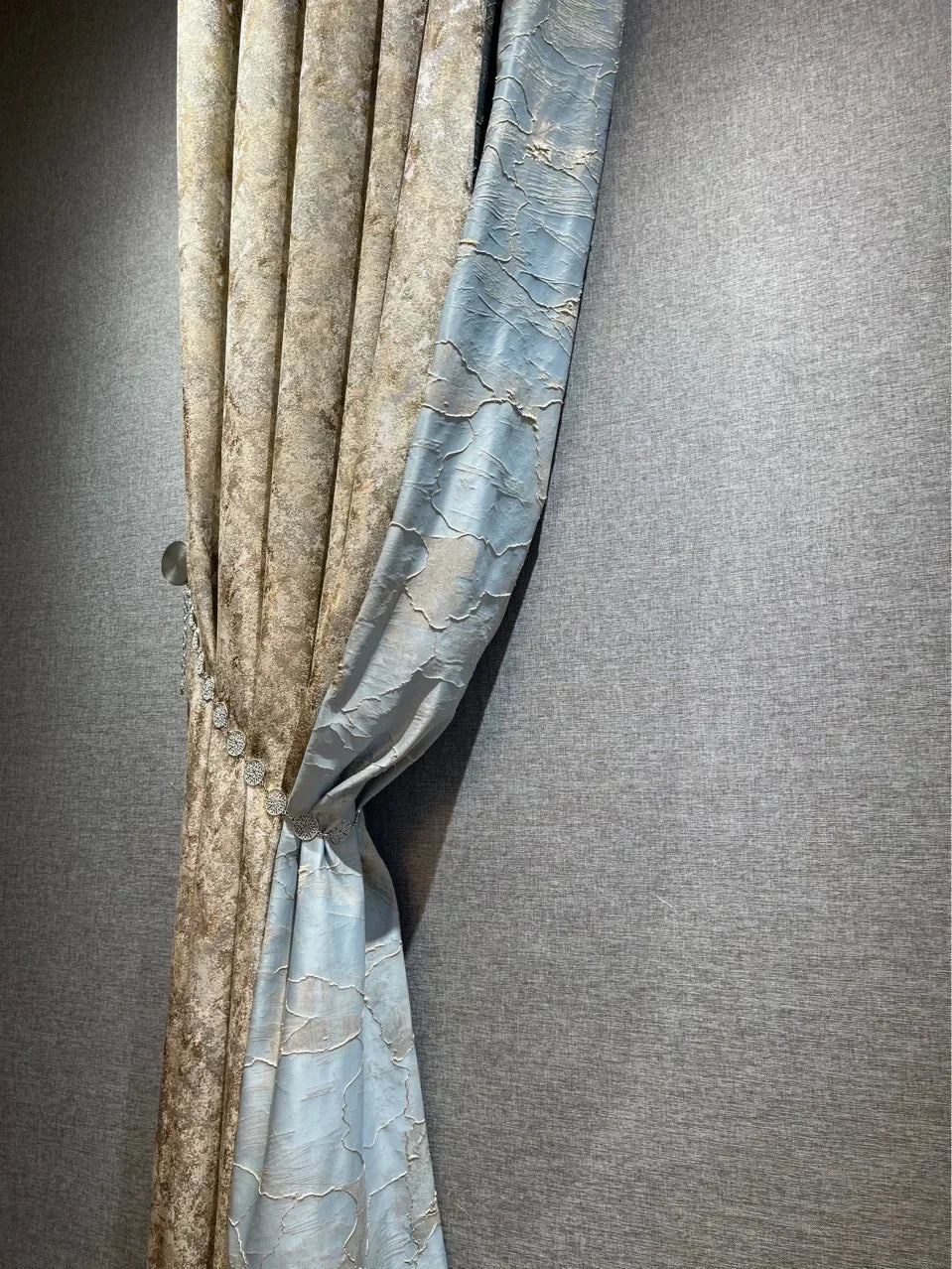 European Curtains For Living Room Dining Bedroom Minimalist Lace Modern American Opaque Blackout Printing Gold Wire Custom Size