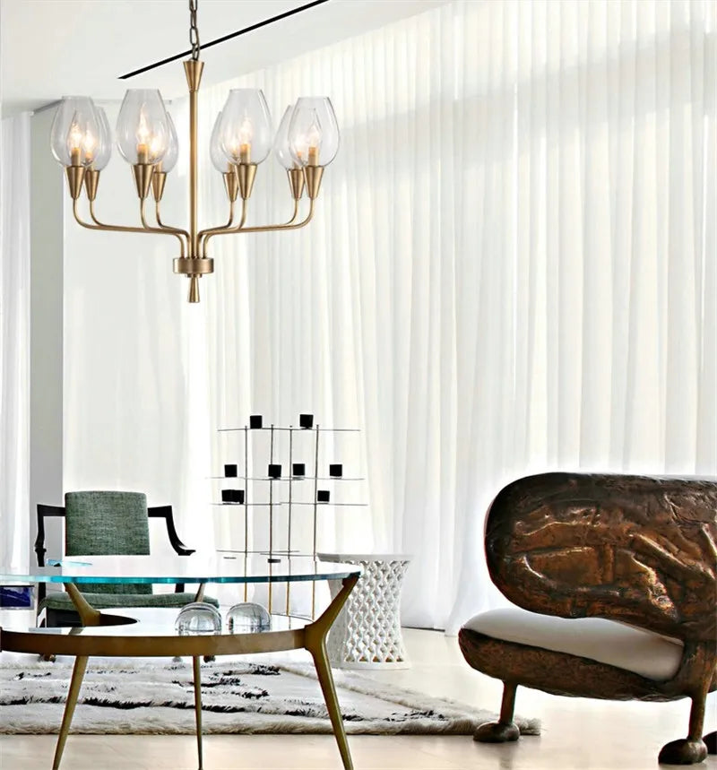 Modern art deco chandelier Living Room lustre vintage High Quality Hotel Guest Room Bedroom Glass Lamp chandelier gold