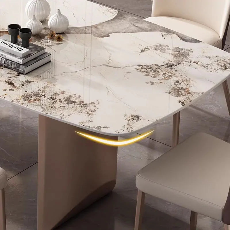 Design Simple Dining Table Luxury Aesthetic Exquisite Glamour Dining Tables Classic Versatile Tavolo Di Pranzo Home Furniture