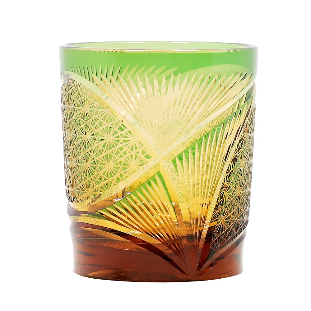 Edo Kiriko Drinking Glass Old Fashioned Crystal Whisky Cup For Scotch Bourbon Hand Cut Design Cocktail Glass With Gift Box 1PC