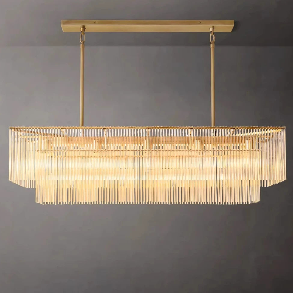 Art deco style Nordic chandelier featuring full brass and glass shade for dining room luxury creative hanging ceiling lamp