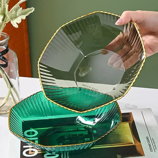 1PCS Table Plates for Serving Plates Dinnerware PET Partitioned Dish Snack Candy Cake Stand Bowl Food Fruit Plates Set Tableware