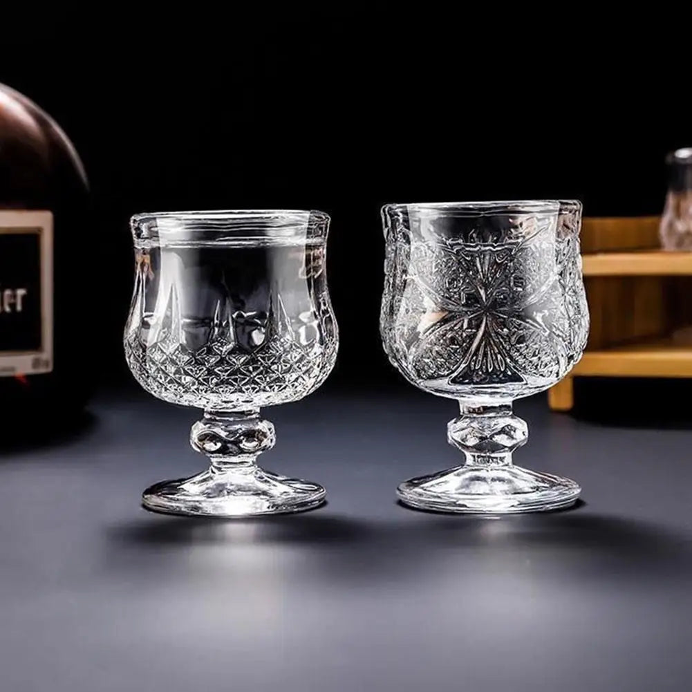 High Foot Cup Drink Cups Wineglasses Goblet Transparent Glass for Home Restaurant Bar Juice Mugs Diamond Drinkware Water Cup