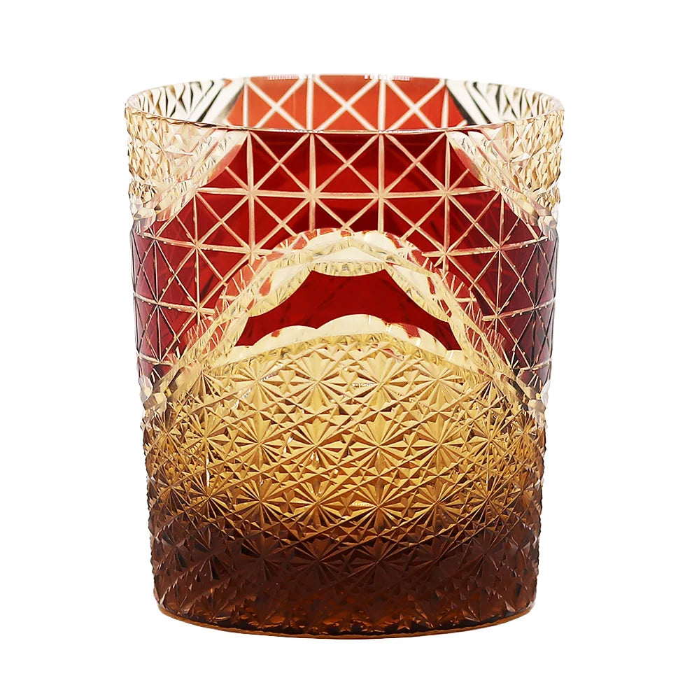 Edo Kiriko Drinking Glass Old Fashioned Crystal Whisky Cup For Scotch Bourbon Hand Cut Design Cocktail Glass With Gift Box 1PC