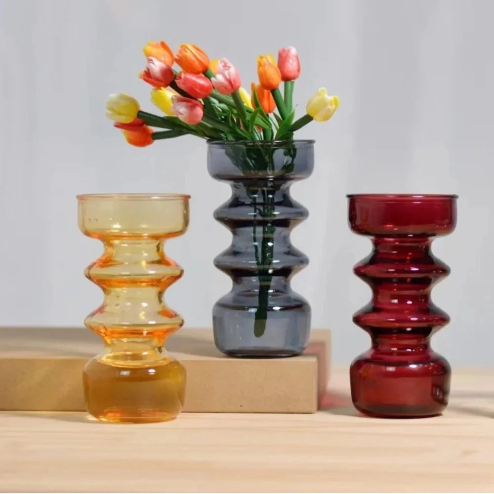 Colorful Vases Glass Ornaments Desktop Decorations Dried Flower Bouquets Living Rooms Flower Arrangements Vintage Vases