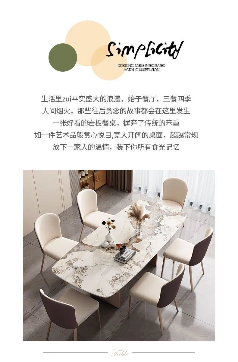 Design Simple Dining Table Luxury Aesthetic Exquisite Glamour Dining Tables Classic Versatile Tavolo Di Pranzo Home Furniture