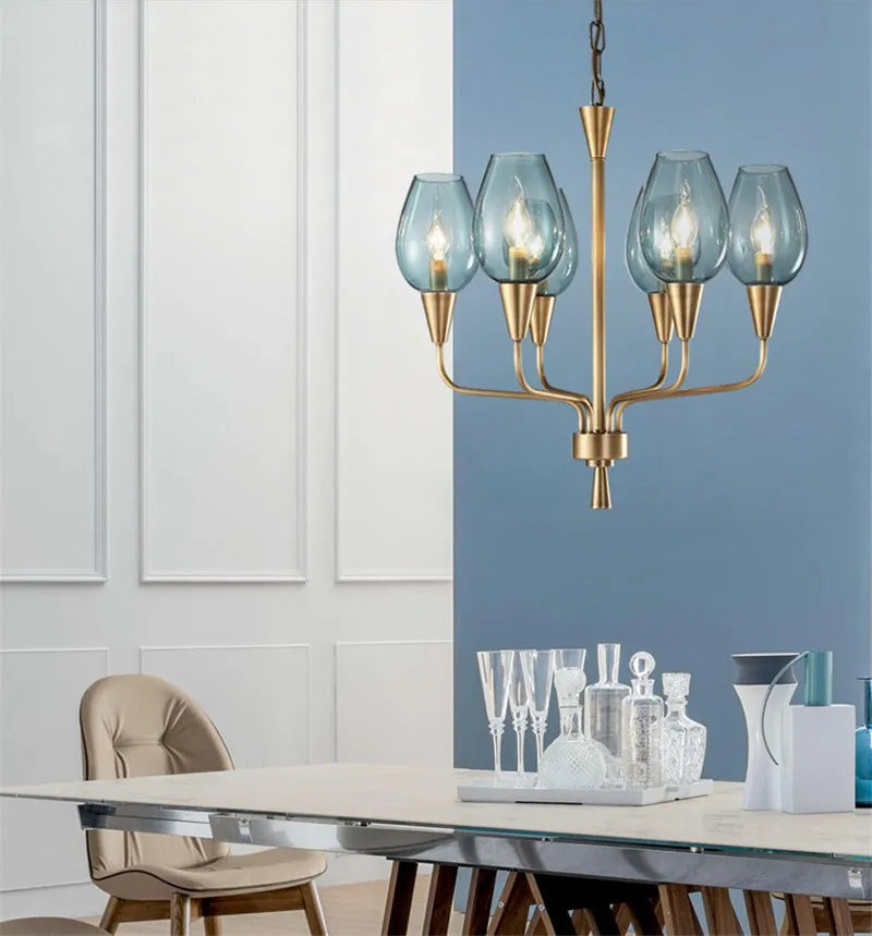 Modern art deco chandelier Living Room lustre vintage High Quality Hotel Guest Room Bedroom Glass Lamp chandelier gold