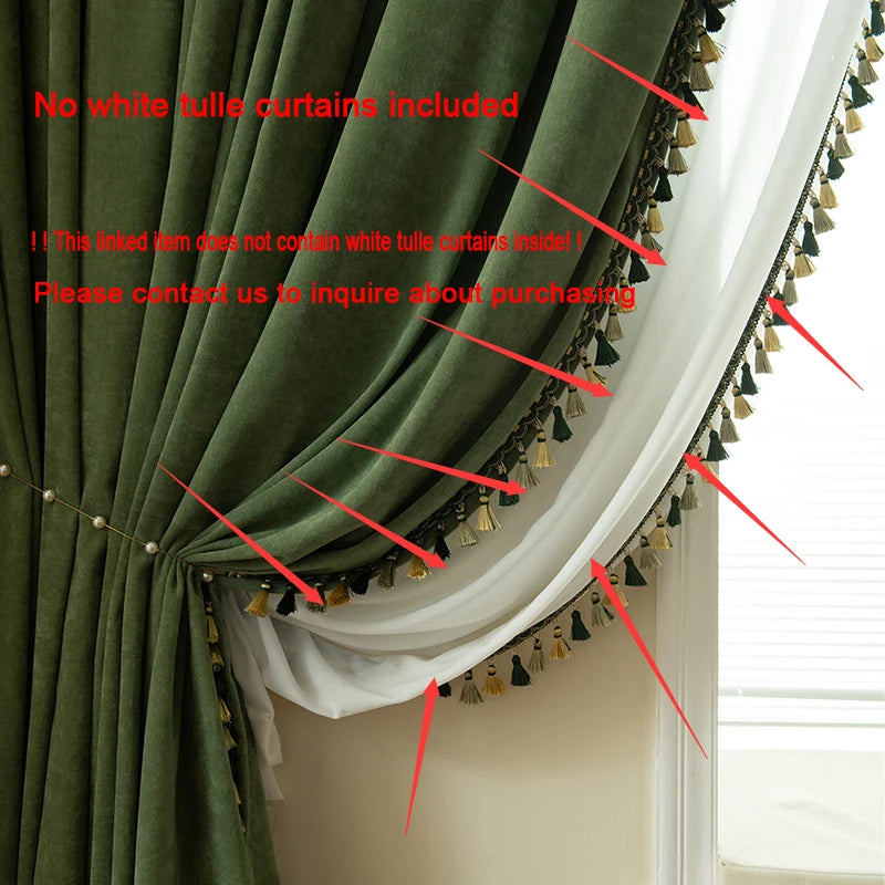 Blackout Curtains Living Room Retro American Chenille Bedroom Window Curtains IG Living Room Modern Elegant Solid Color Curtain