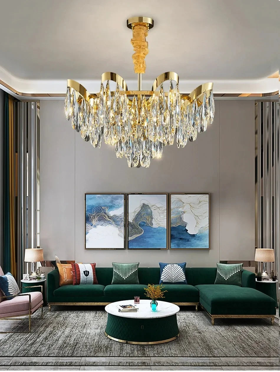 New Modern Chandelier For Living Room Dining Room Creative Design Crystal Hanging Lamp Home Decor Indoor Lighting Lustre Fixture