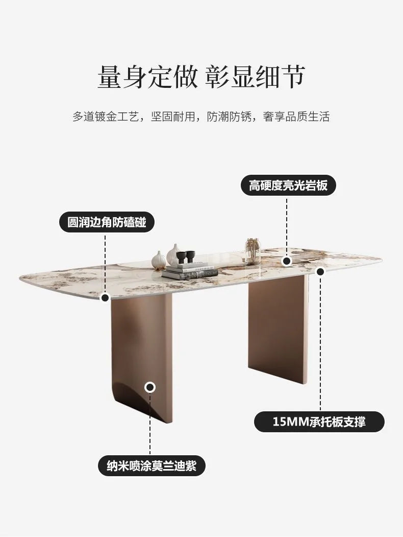 Design Simple Dining Table Luxury Aesthetic Exquisite Glamour Dining Tables Classic Versatile Tavolo Di Pranzo Home Furniture