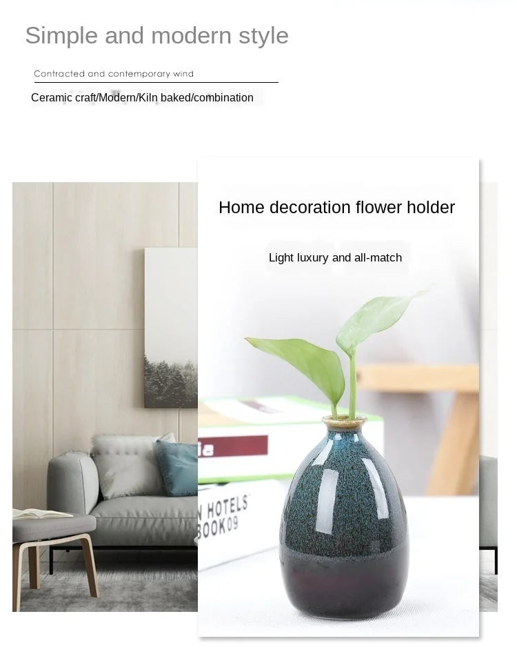 Modern Flower Vases For Homes Ceramic Vase Decoration Flower Glaze Flower Home Accessories Ceramic Craft Ornaments Green Plant