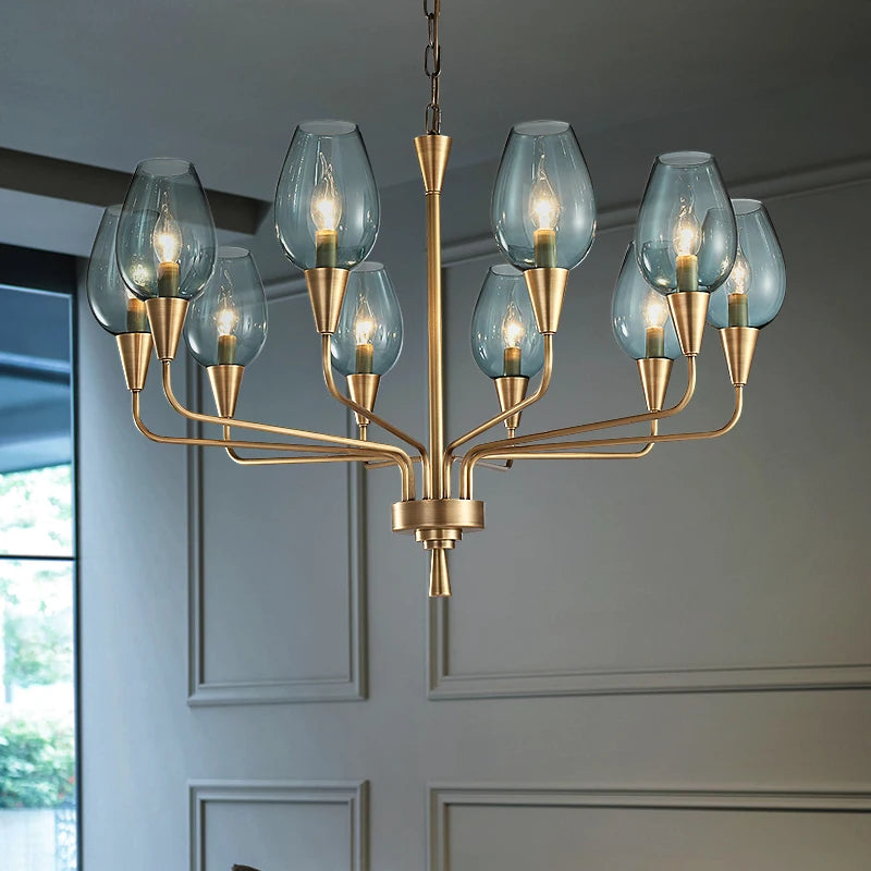Modern art deco chandelier Living Room lustre vintage High Quality Hotel Guest Room Bedroom Glass Lamp chandelier gold