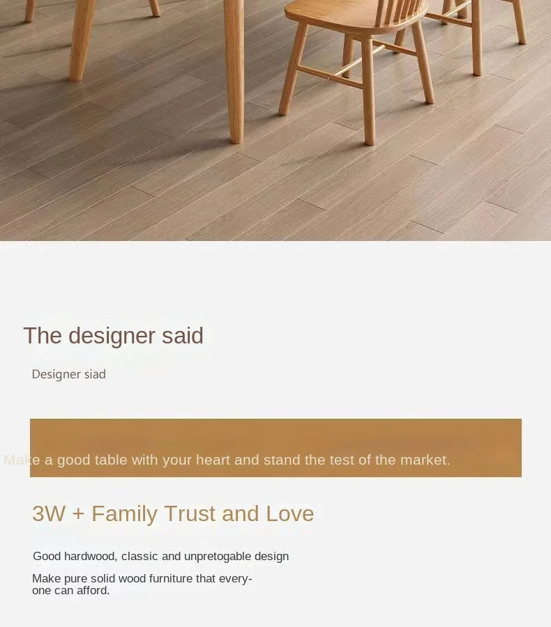 Solid wood dining table modern home rectangular dining table Japanese style dining table small apartment simple