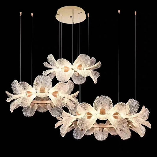 Luxury Ceiling Chandelier French for Home Decoration Living Room Pendant Light Dining Room Bedroom Flower LED Hanging Lamp LED