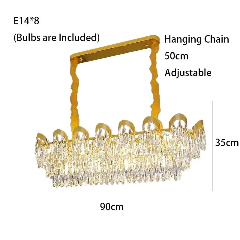 New Modern Chandelier For Living Room Dining Room Creative Design Crystal Hanging Lamp Home Decor Indoor Lighting Lustre Fixture