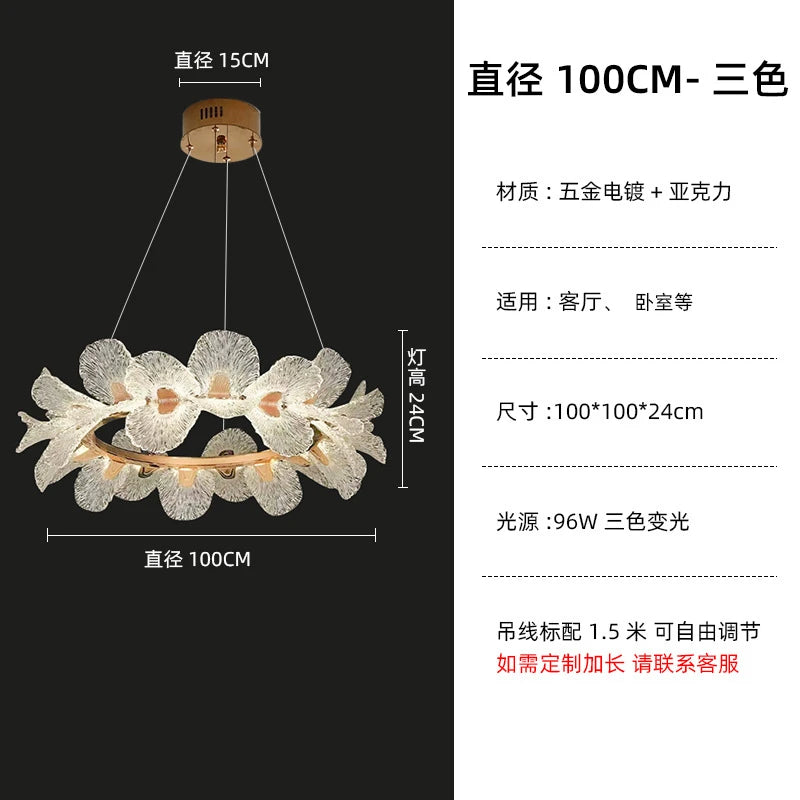 Luxury Ceiling Chandelier French for Home Decoration Living Room Pendant Light Dining Room Bedroom Flower LED Hanging Lamp LED