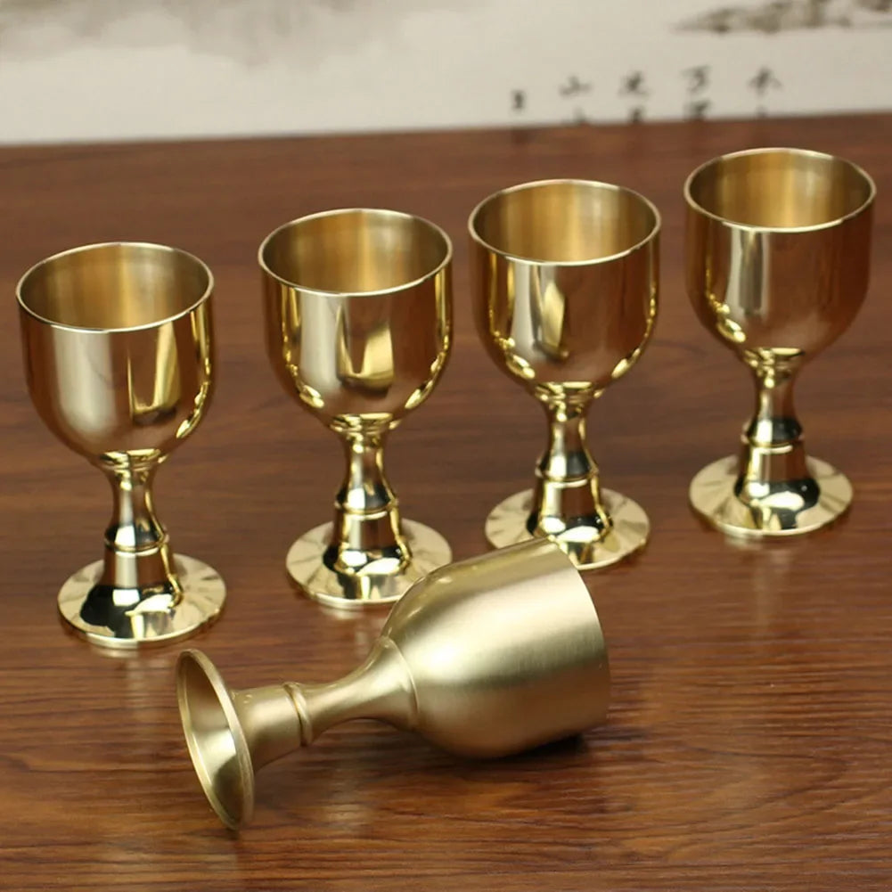 15/30ml Brass Chalice Cup Cocktail Glass Drinking Liquor Tumbler Cup Mug For Party Bar Wine Beer Juice Goblet Beverage Drinkware