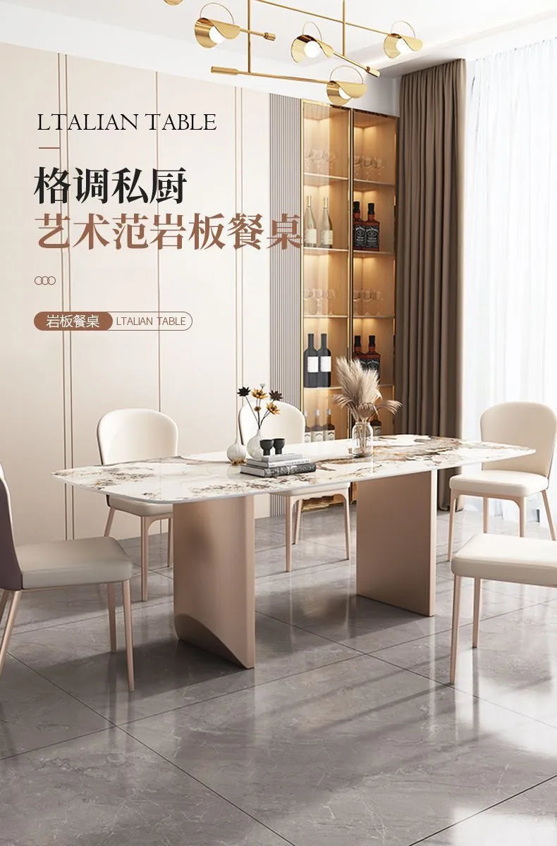 Design Simple Dining Table Luxury Aesthetic Exquisite Glamour Dining Tables Classic Versatile Tavolo Di Pranzo Home Furniture
