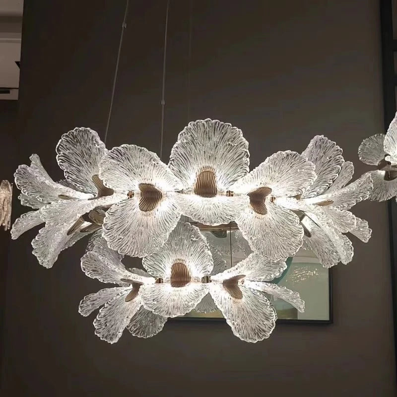Luxury Ceiling Chandelier French for Home Decoration Living Room Pendant Light Dining Room Bedroom Flower LED Hanging Lamp LED