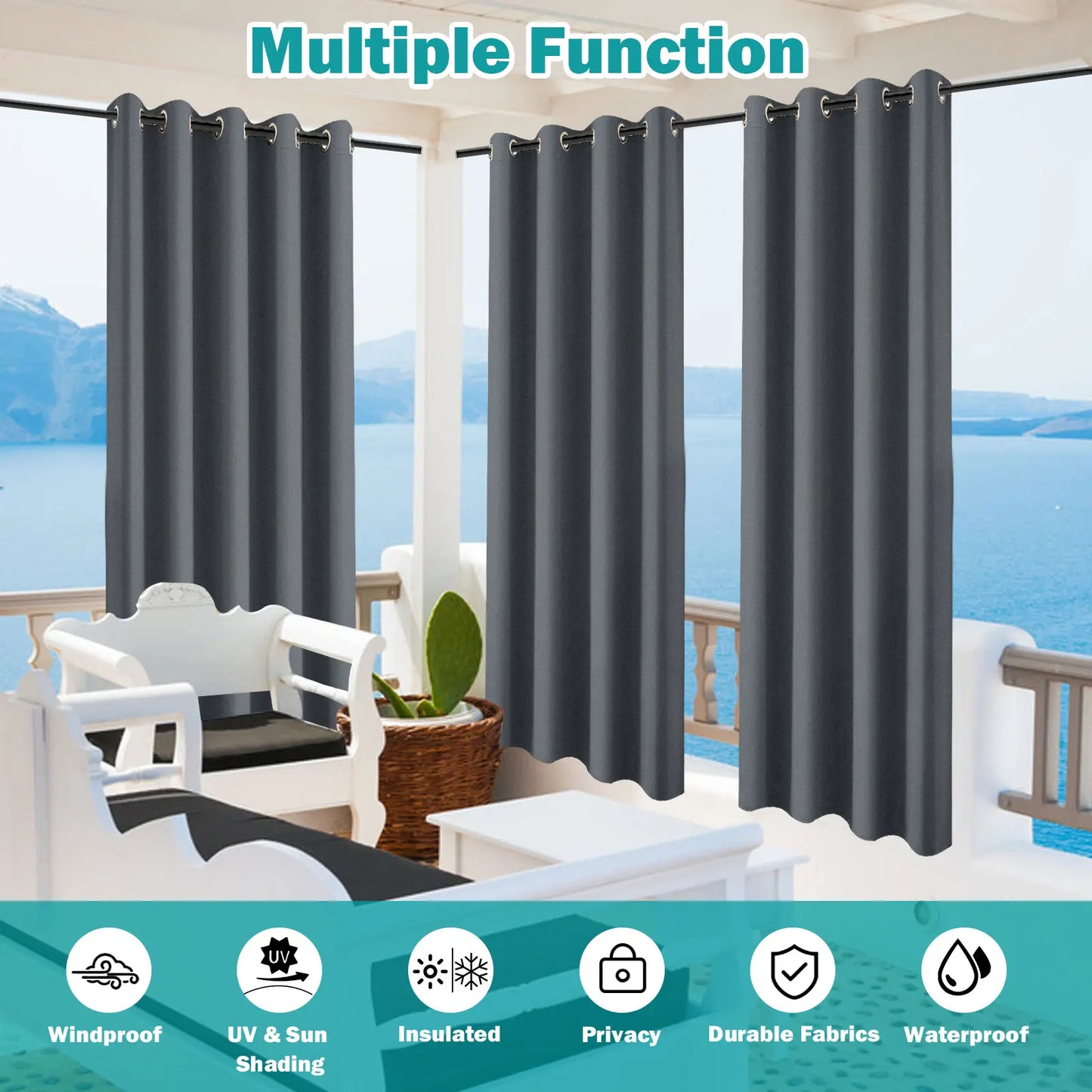 privacy outdoor curtains waterproof garden uv exterior curtain street gazebo curtain for patio porch pergola terrace cabana Pool