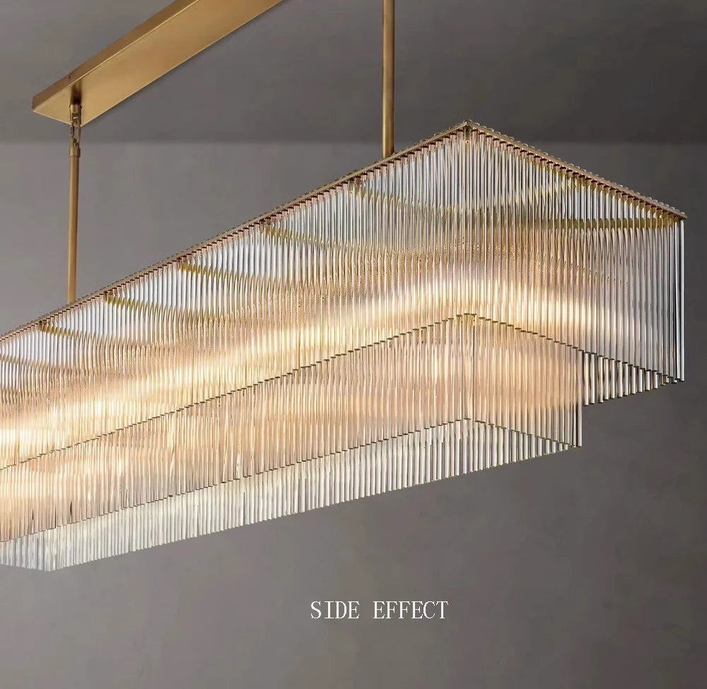 Art deco style Nordic chandelier featuring full brass and glass shade for dining room luxury creative hanging ceiling lamp