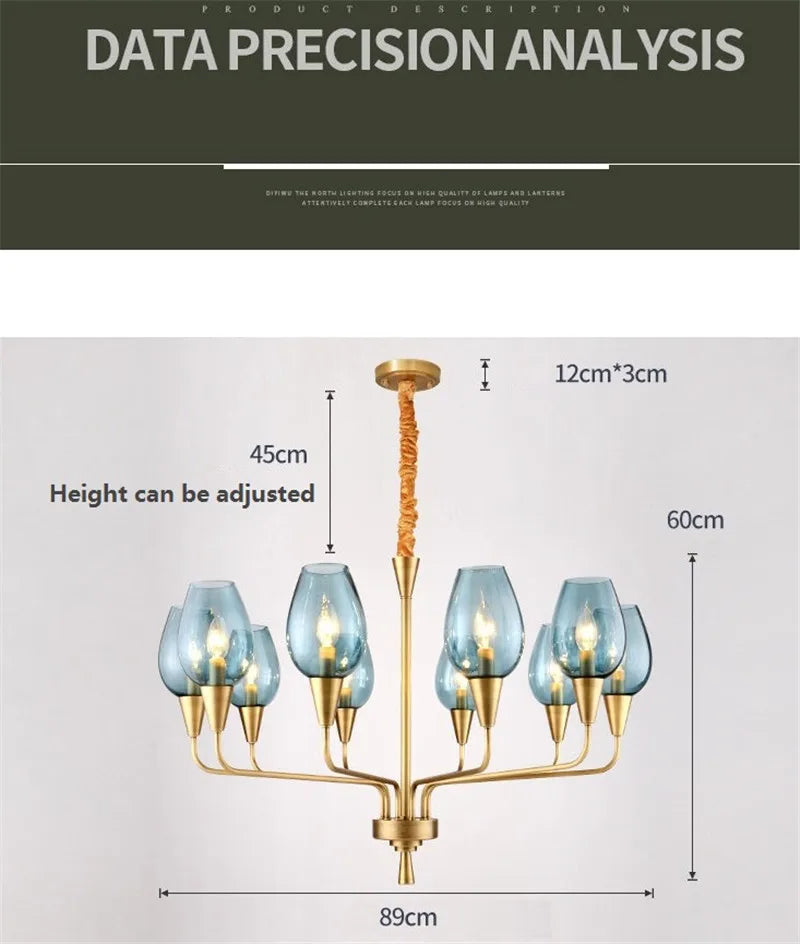 Modern art deco chandelier Living Room lustre vintage High Quality Hotel Guest Room Bedroom Glass Lamp chandelier gold