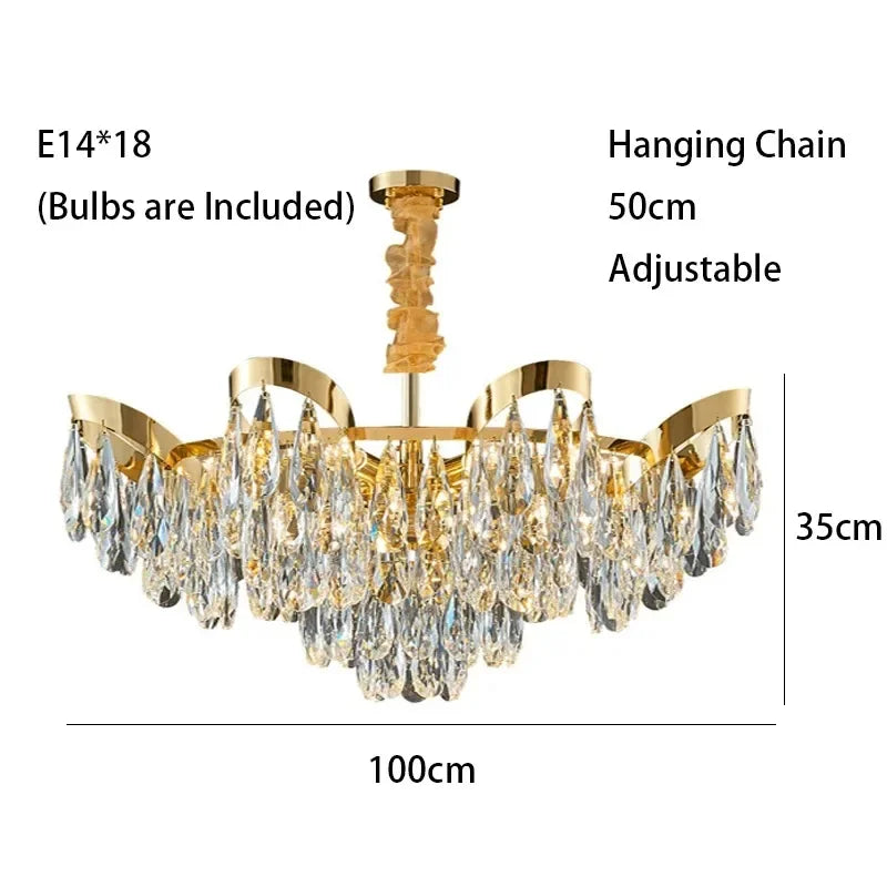 New Modern Chandelier For Living Room Dining Room Creative Design Crystal Hanging Lamp Home Decor Indoor Lighting Lustre Fixture