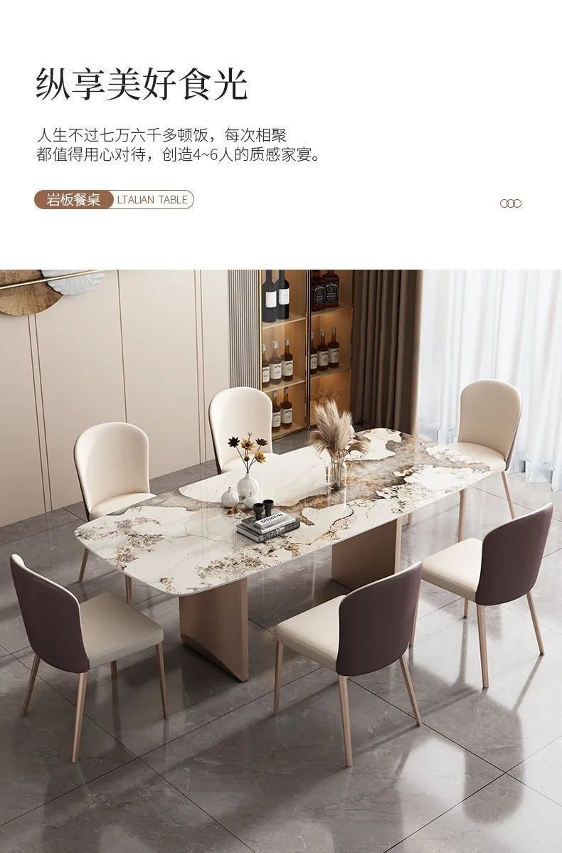 Design Simple Dining Table Luxury Aesthetic Exquisite Glamour Dining Tables Classic Versatile Tavolo Di Pranzo Home Furniture