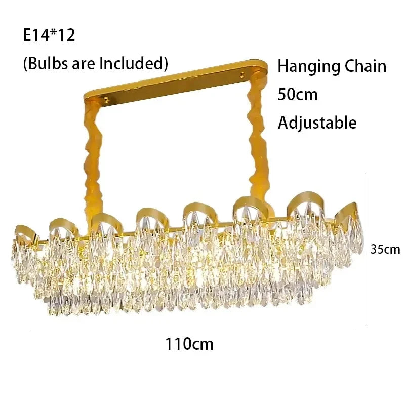 New Modern Chandelier For Living Room Dining Room Creative Design Crystal Hanging Lamp Home Decor Indoor Lighting Lustre Fixture