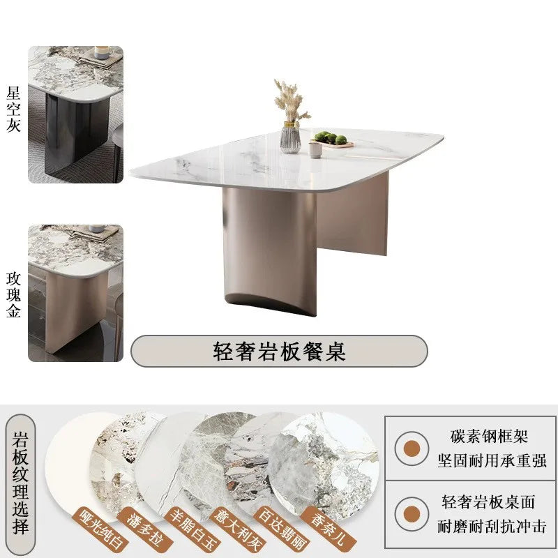 Design Simple Dining Table Luxury Aesthetic Exquisite Glamour Dining Tables Classic Versatile Tavolo Di Pranzo Home Furniture