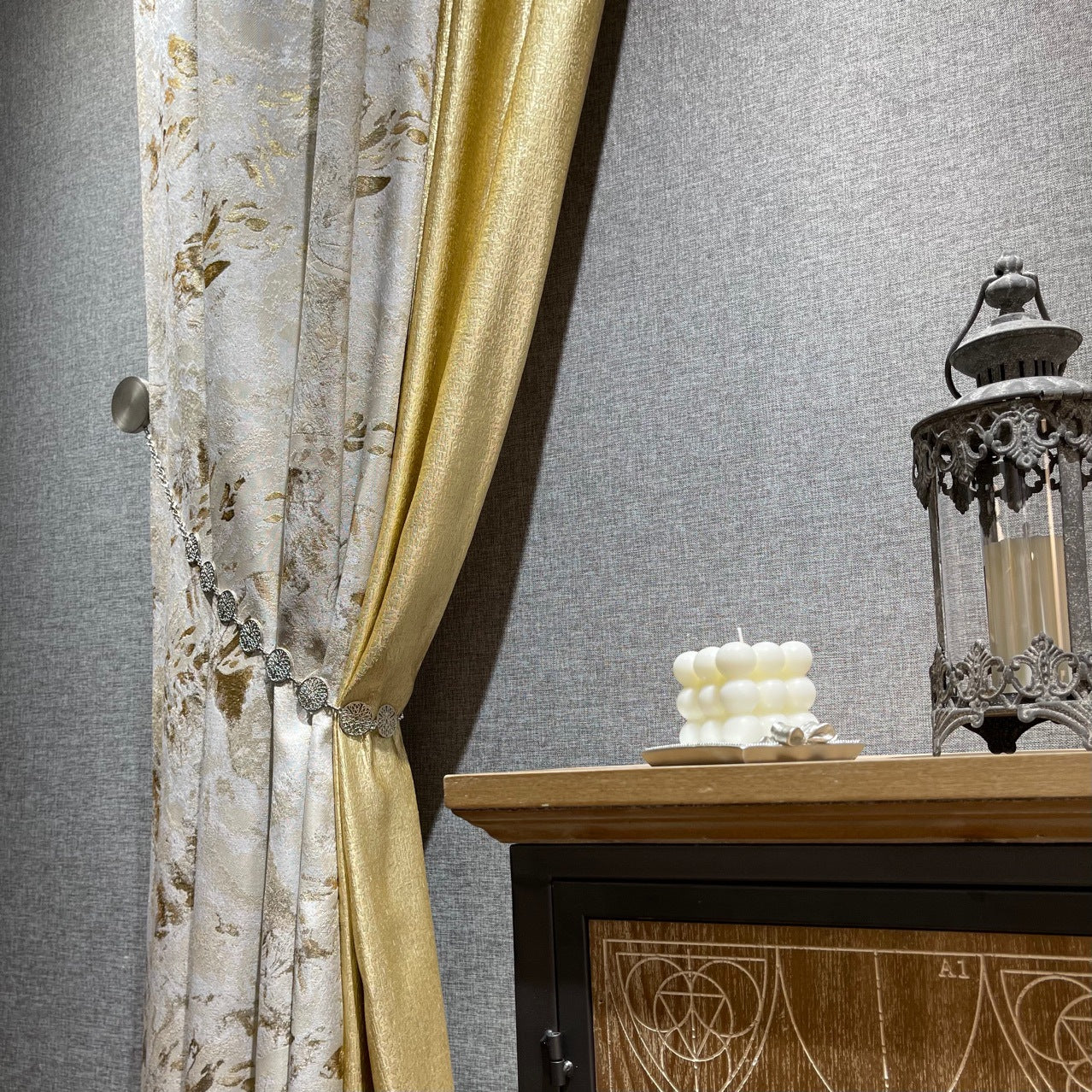 2025 new Curtains for Living dining room bedroom cream champagne gold thread jacquard high precision modern luxury high blackout