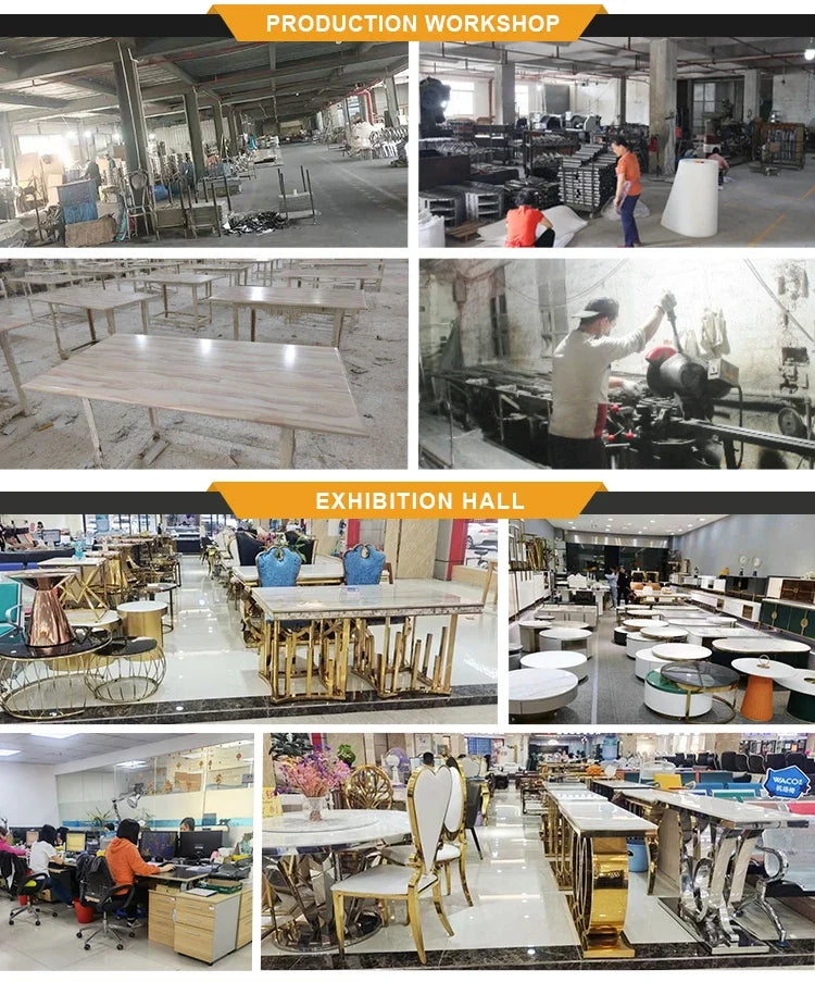 Dining room furniture white metal modern stainless steel stone luxury marble dining table set restaurant dining tables