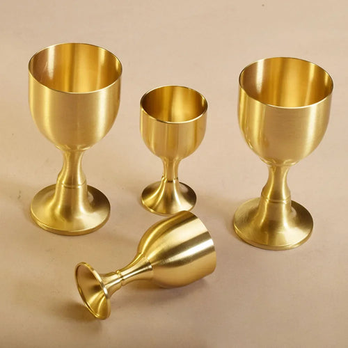 15/30ml Brass Chalice Cup Cocktail Glass Drinking Liquor Tumbler Cup Mug For Party Bar Wine Beer Juice Goblet Beverage Drinkware