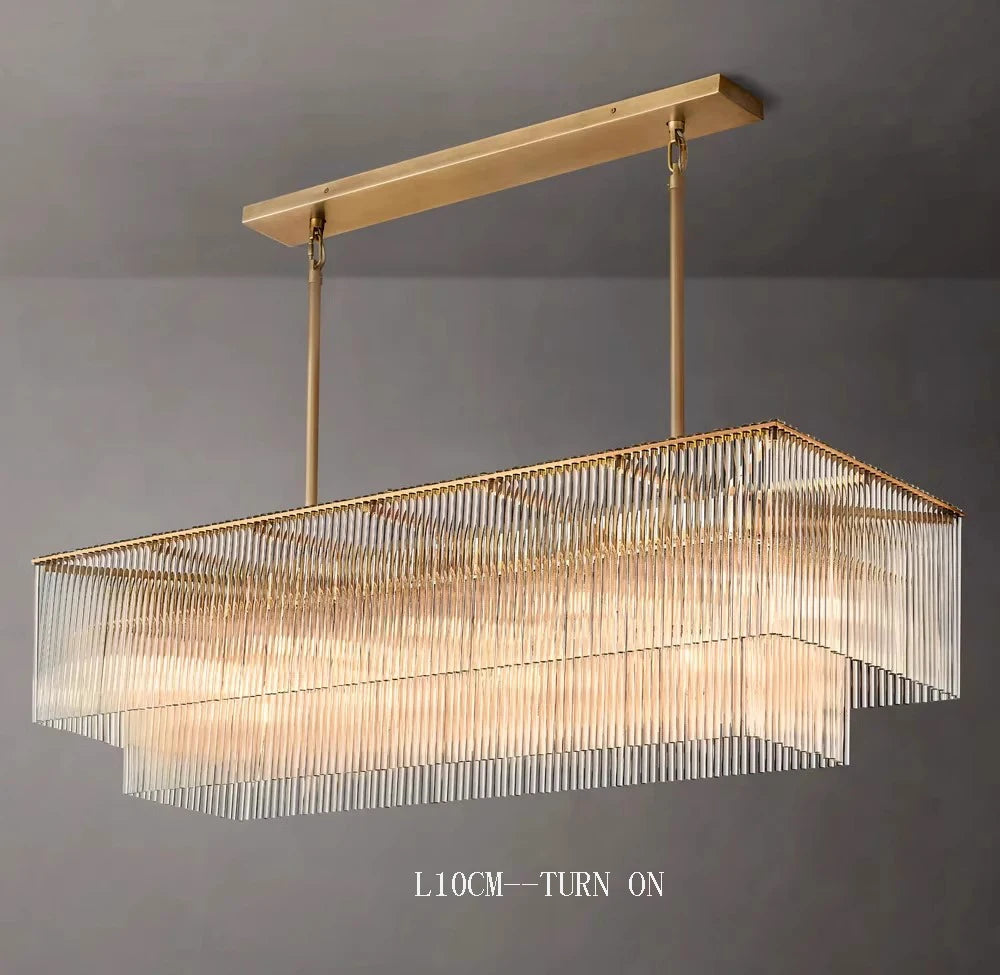 Art deco style Nordic chandelier featuring full brass and glass shade for dining room luxury creative hanging ceiling lamp