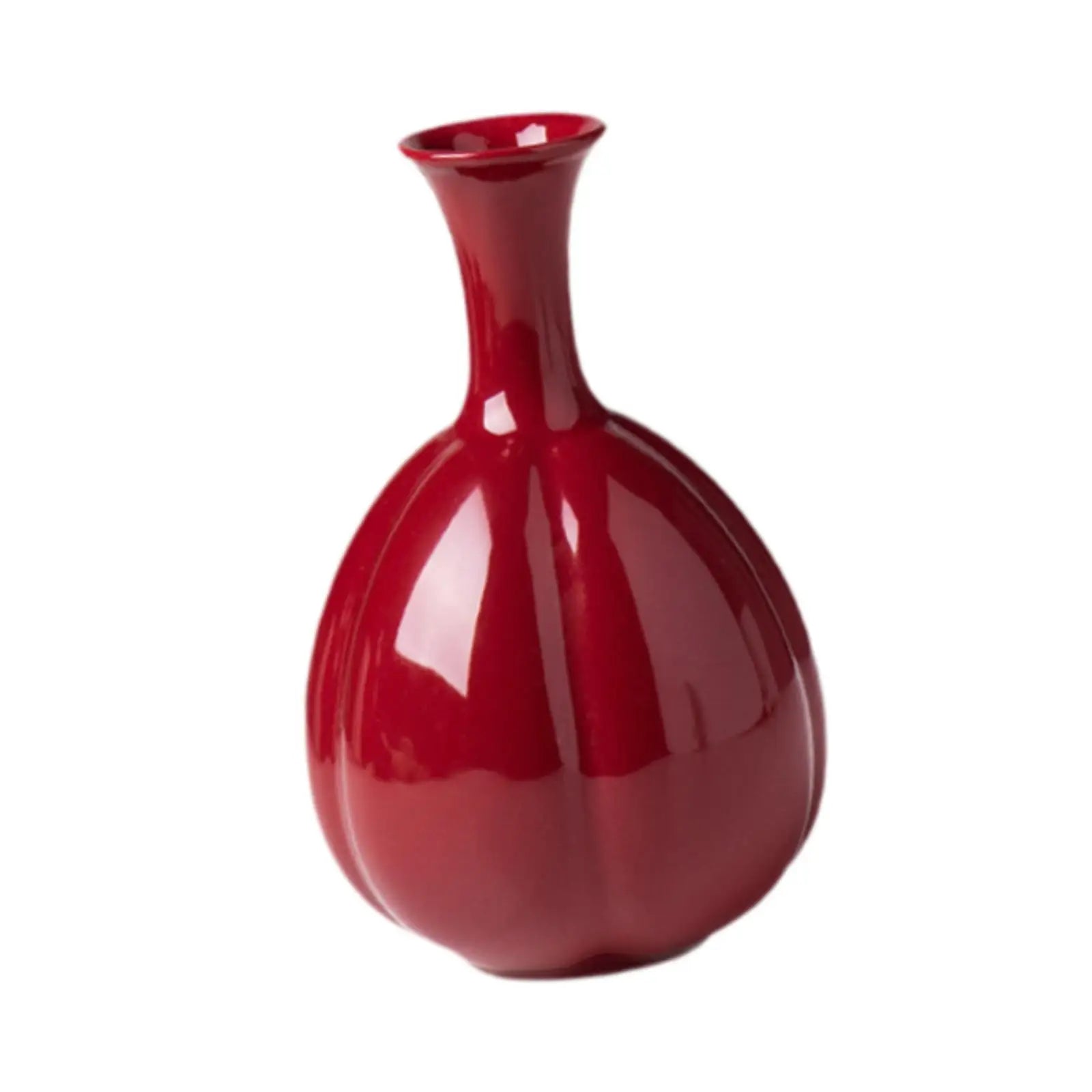 Ceramic Red Vase Modern Rustic Flower Vases Decorative Vases for Dining Room Bookcase Kitchen Home Office Decoration Entrance