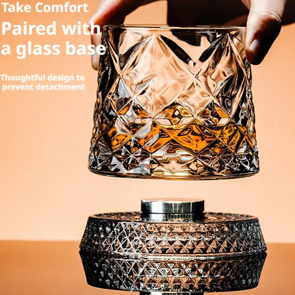 Rotating Whiskey Glass,Fashion Whiskey Glasses, Glassware For Bourbon, Gin, Voldka, Brandy For Cocktail Party Drinking Gift